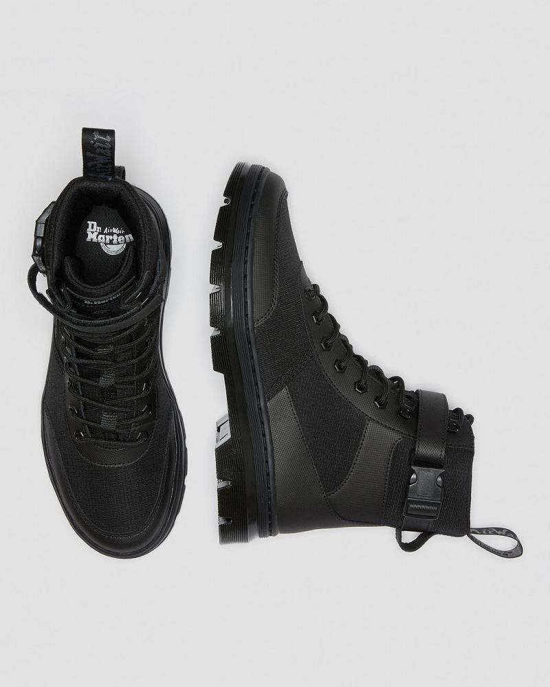 Men's Dr Martens Combs Tech Poly Ankle Boots Black | AU 440GSO